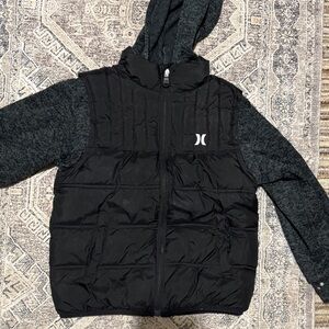 Hurley Black and Gray Kids Puffer Jacket